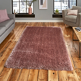 Newton Rose Pink Deluxe Shaggy Rug for bedroom