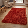 Newton Terracotta Deluxe Shaggy Rug for bedroom