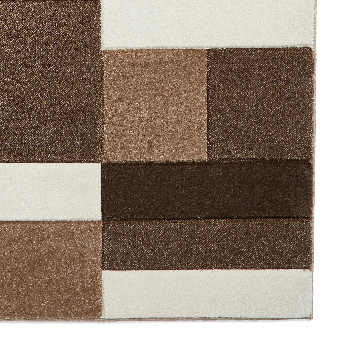 Regis Beige Brown Geometric Cube Rug