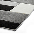 Regis Black Grey Geometric Cube Rug