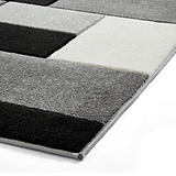 Regis Black Grey Geometric Cube Rug