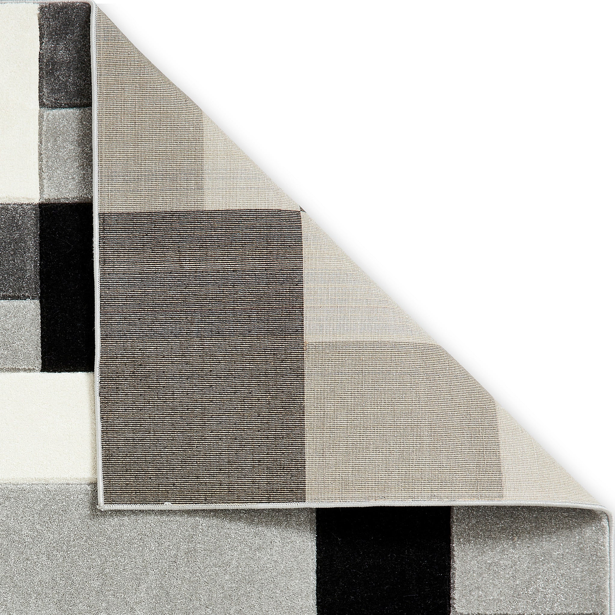 Regis Black Grey Geometric Cube Rug