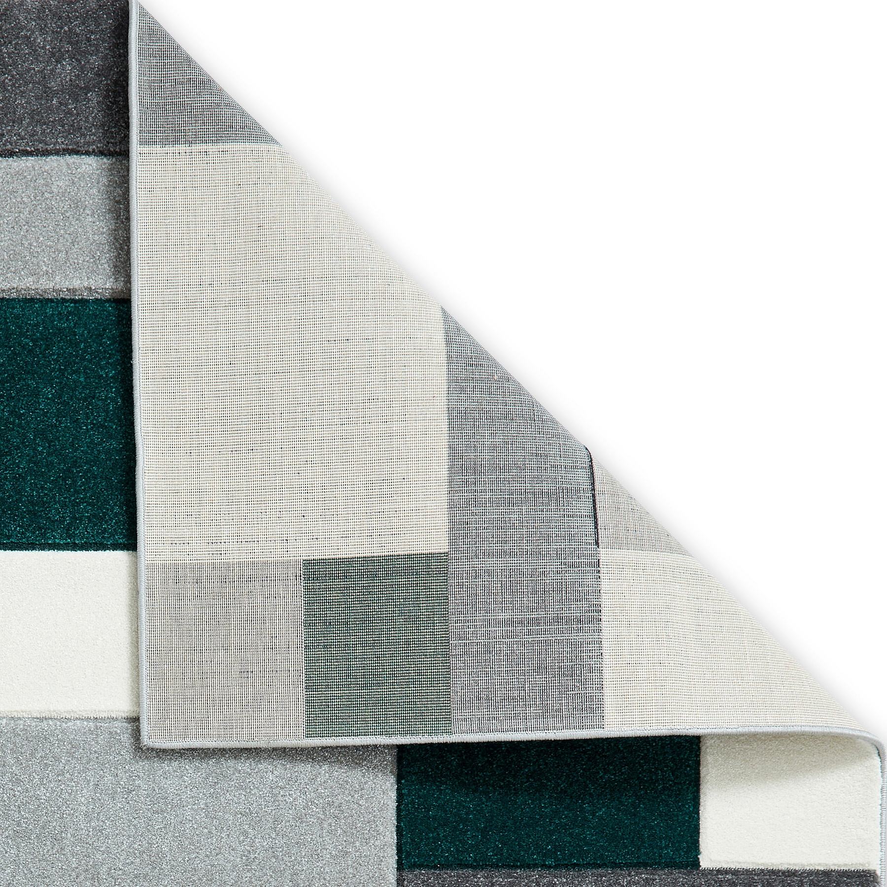 Regis Green Grey Geometric Cube Rug
