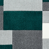 Regis Green Grey Geometric Cube Rug