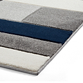 Regis Navy Blue Grey Geometric Cube Rug