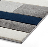Regis Navy Blue Grey Geometric Cube Rug