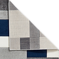 Regis Navy Blue Grey Geometric Cube Rug