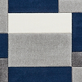 Regis Navy Blue Grey Geometric Cube Rug