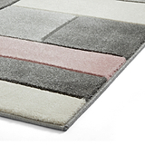 Regis  Rose Pink Grey Geometric Cube Rug