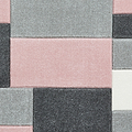 Regis  Rose Pink Grey Geometric Cube Rug
