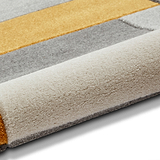 Regis Yellow Grey Geometric Cube Rug