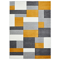 Regis Yellow Grey Geometric Cube Rug from Roseland Furniture