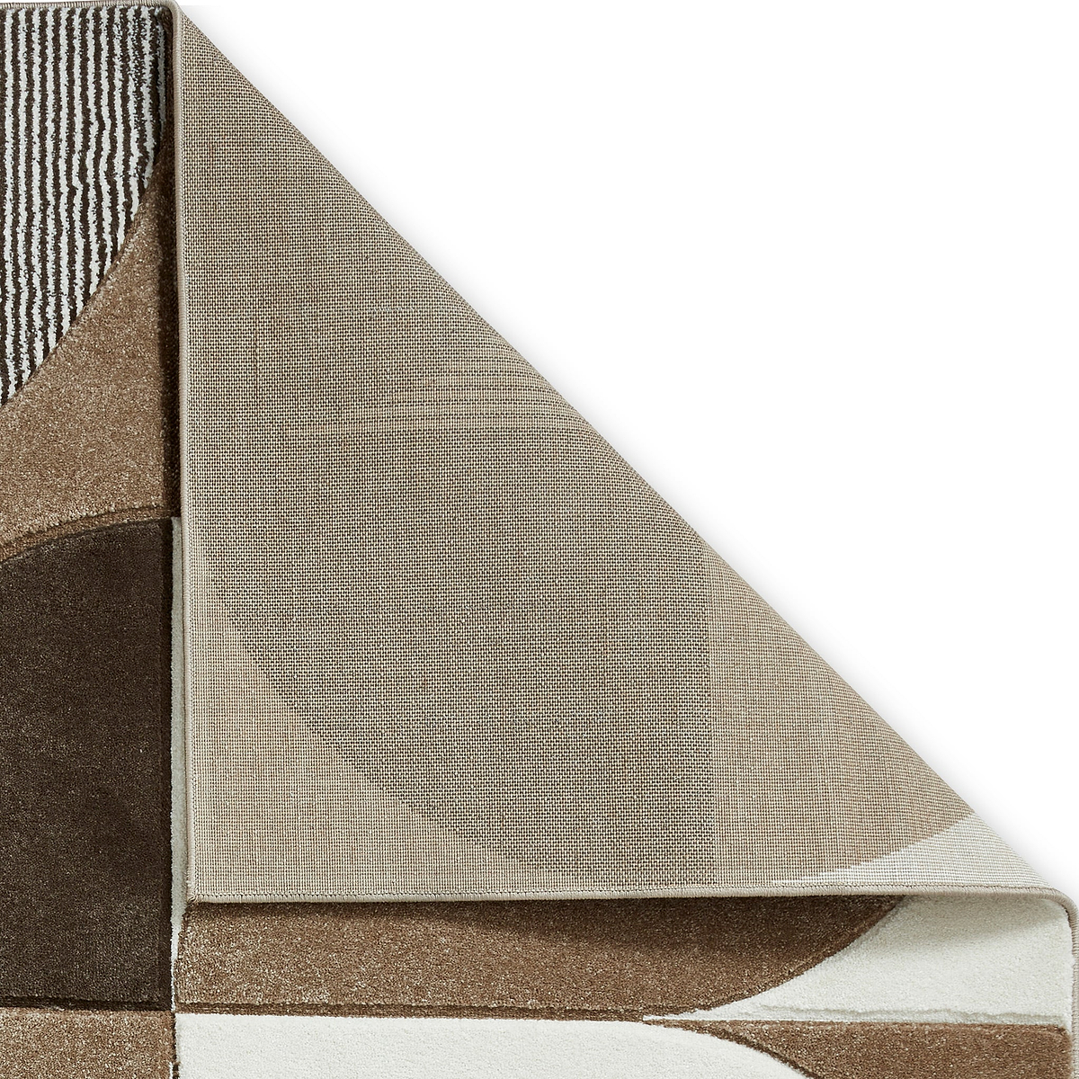 Regis Brown Beige Geometric Leaf Rug
