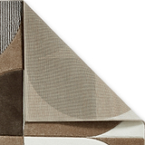 Regis Brown Beige Geometric Leaf Rug