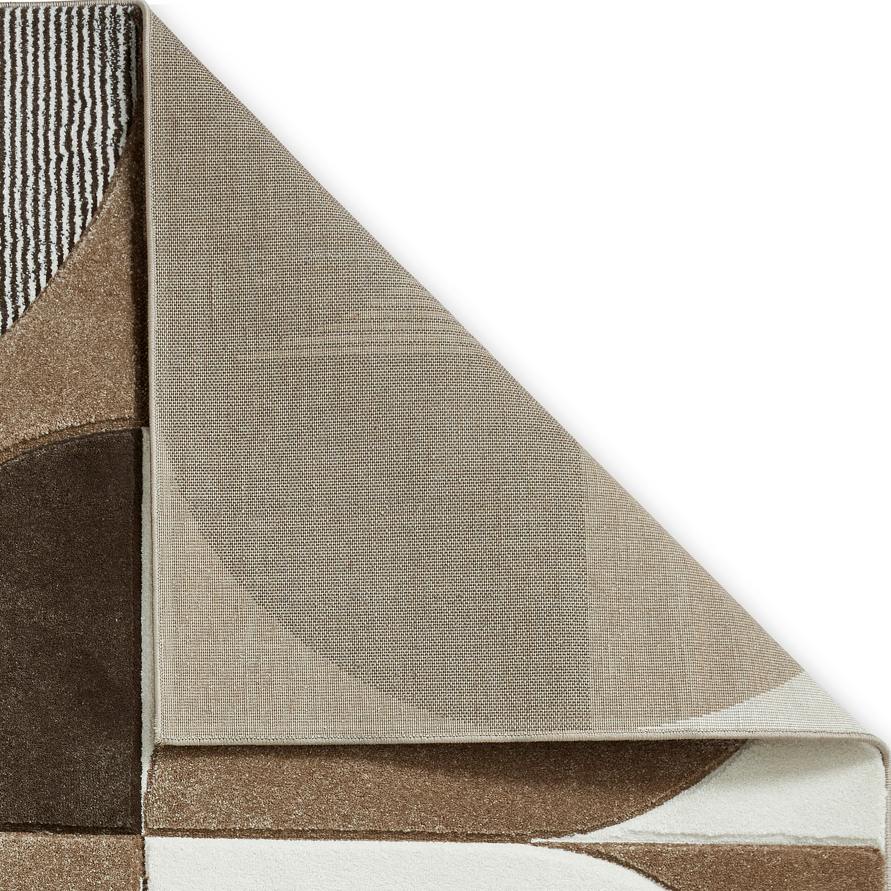 Regis Brown Beige Geometric Leaf Rug