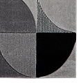 Regis Grey Black Geometric Leaf Rug