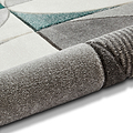 Regis Grey Green Geometric Leaf Rug