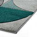 Regis Grey Green Geometric Leaf Rug