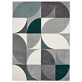 Regis Grey Green Geometric Leaf Rug from Roseland Furniture