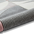 Regis Grey Rose Pink Geometric Leaf Rug