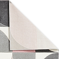 Regis Grey Rose Pink Geometric Leaf Rug
