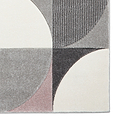 Regis Grey Rose Pink Geometric Leaf Rug