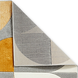Regis Grey Yellow Geometric Leaf Rug