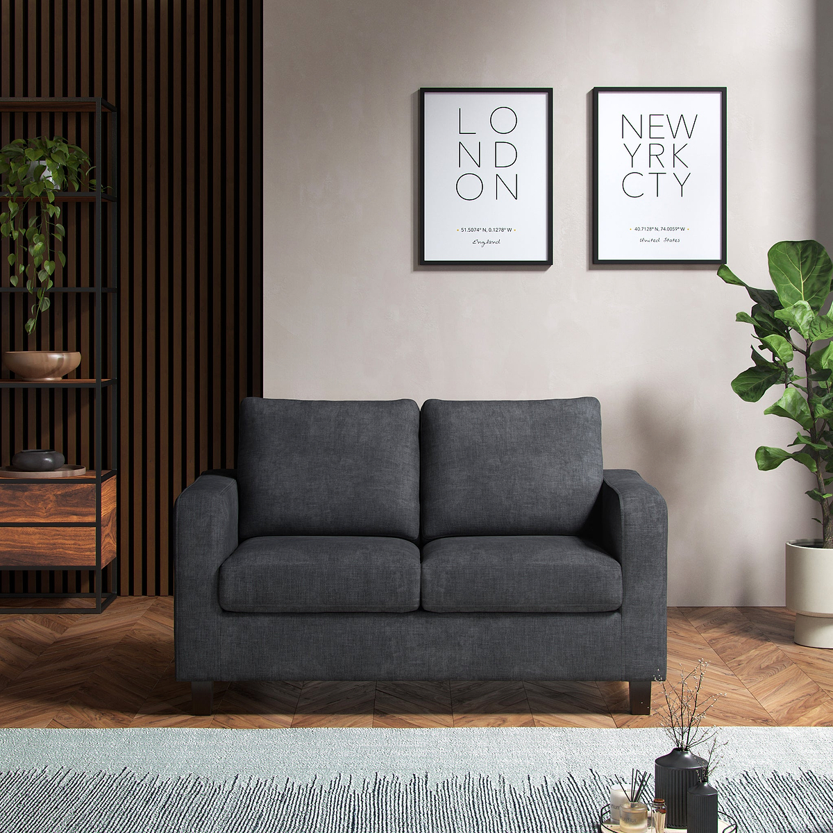 Myles Grey Fabric 2 Seater Sofa from Roseland Furniture