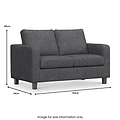 Myles Grey Fabric 2 Seater Sofa dimensions