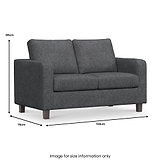 Myles Grey Fabric 2 Seater Sofa dimensions