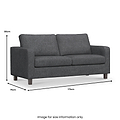 Myles Grey Fabric 3 Seater Sofa dimensions