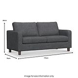 Myles Grey Fabric 3 Seater Sofa dimensions