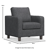 Myles Grey Fabric Armchair dimensions