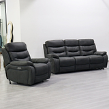 Stanford Light Charcoal Dual Motor Power Reclining Armchair from Roseland Furniture