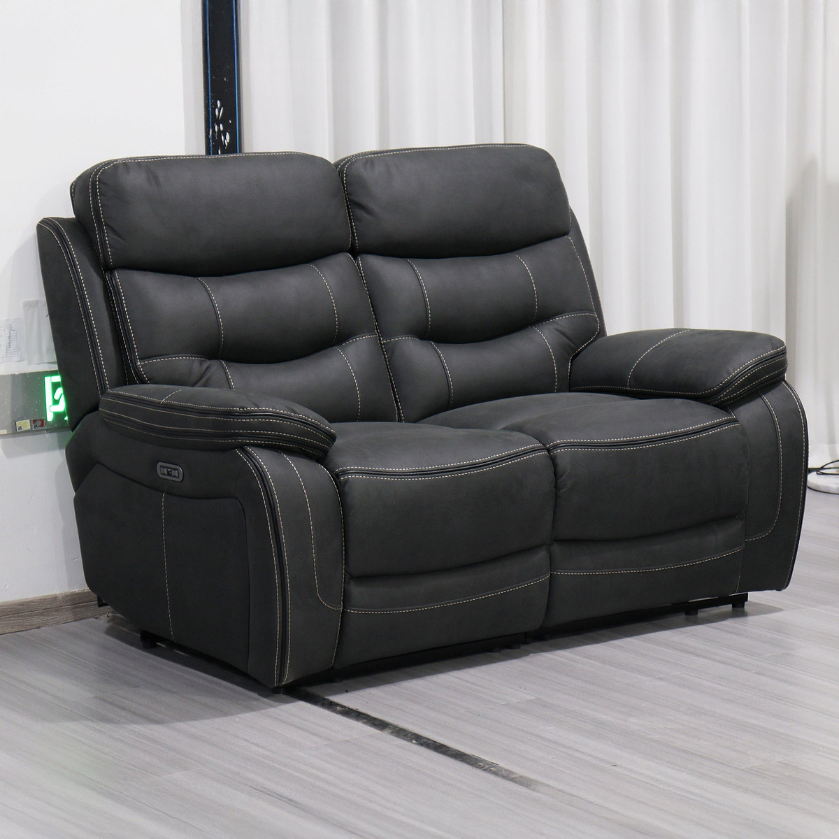 Stanford Charcoal Dual Motor Power Reclining 2 Seater Sofa from Roseland Furniture