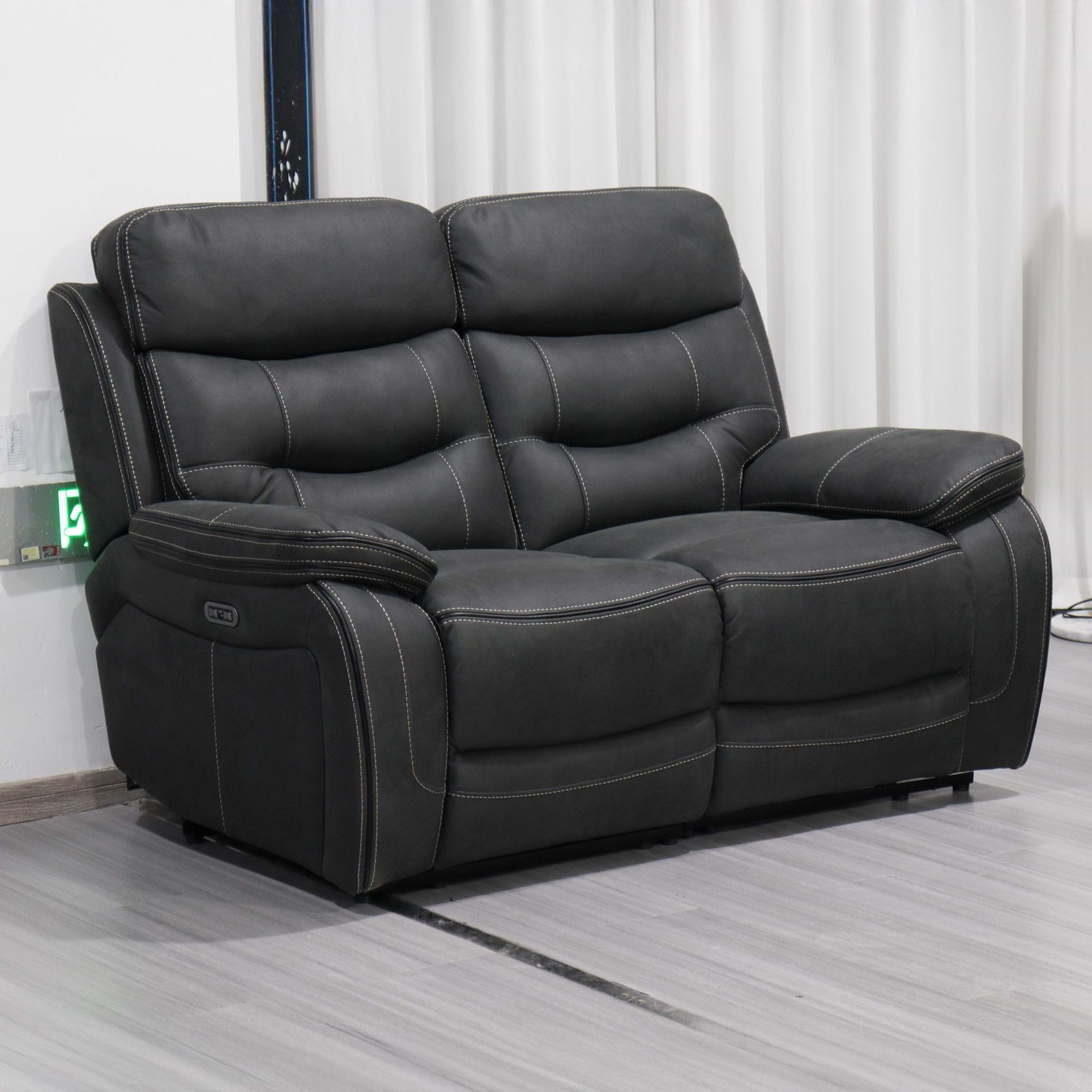 Stanford Charcoal Dual Motor Power Reclining 2 Seater Sofa from Roseland Furniture