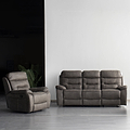 Stanford Light Charcoal Dual Motor Power Reclining 3 Seater Sofa from Roseland Furniture