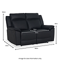 Alden Black Leather Recliner 2 Seater Sofa dimensions