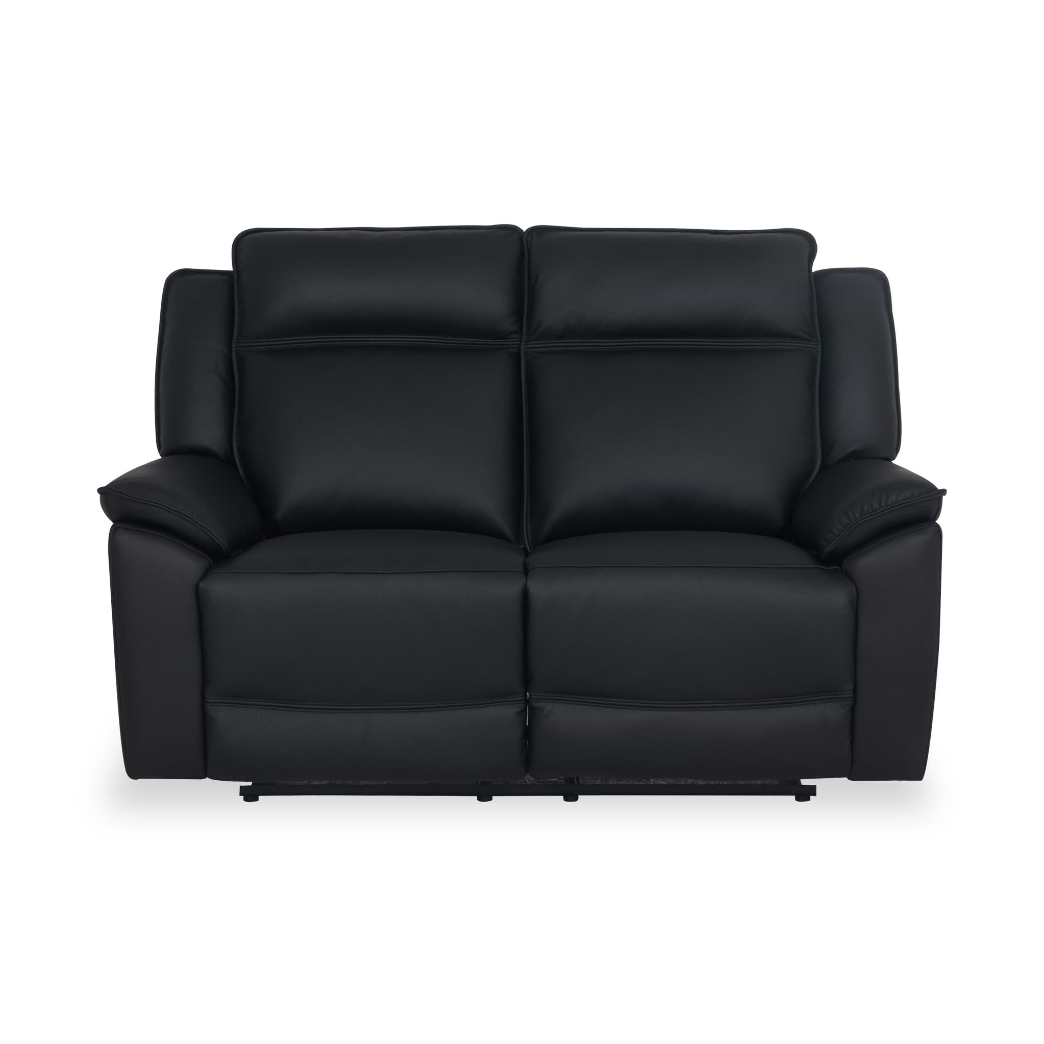 Alden Black Leather Recliner 2 Seater Sofa from Roseland Furniture