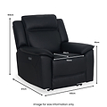 Alden Black Leather Power Recliner Armchair dimensions