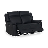 Alden Black Power Leather Recliner 2 Seater Sofa from Roseland Furniture