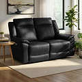 Alden Black Power Leather Recliner 2 Seater Sofa from Roseland Furniture