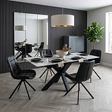 Cadley 140 180cm Extending Dining Table White Marble from Roseland Furniture