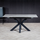 Cadley 140 180cm Extending Dining Table White Marble from Roseland Furniture