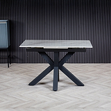 Cadley 140 180cm Extending Dining Table White Marble from Roseland Furniture