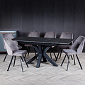 Cadley 140 180cm Extending Dining Table Dark Grey from Roseland Furniture