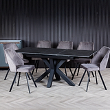 Cadley 140 180cm Extending Dining Table Dark Grey from Roseland Furniture