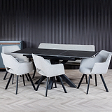 Cadley 140 180cm Extending Dining Table Dark Grey from Roseland Furniture