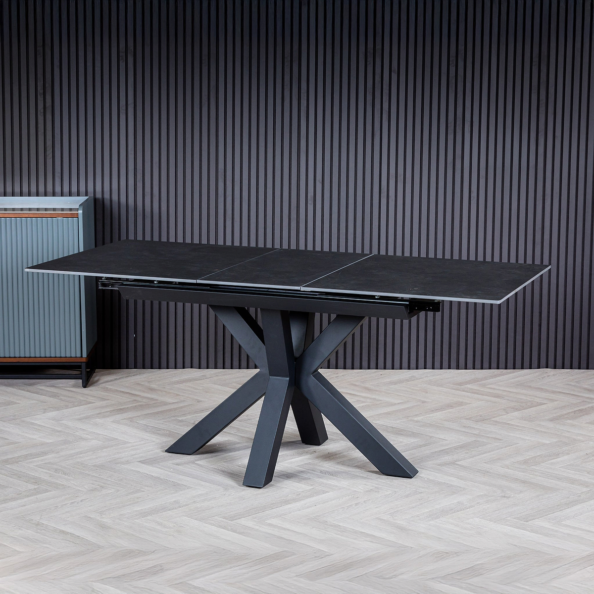 Cadley 140 180cm Extending Dining Table Dark Grey from Roseland Furniture