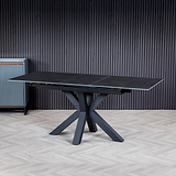 Cadley 140 180cm Extending Dining Table Dark Grey from Roseland Furniture